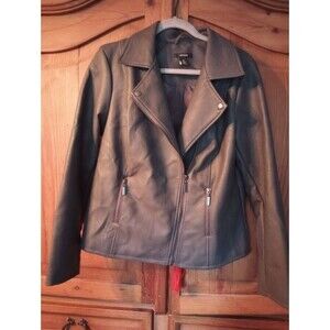 Vintage Alfani Grey Size Med Women's Coat Biker Fashion